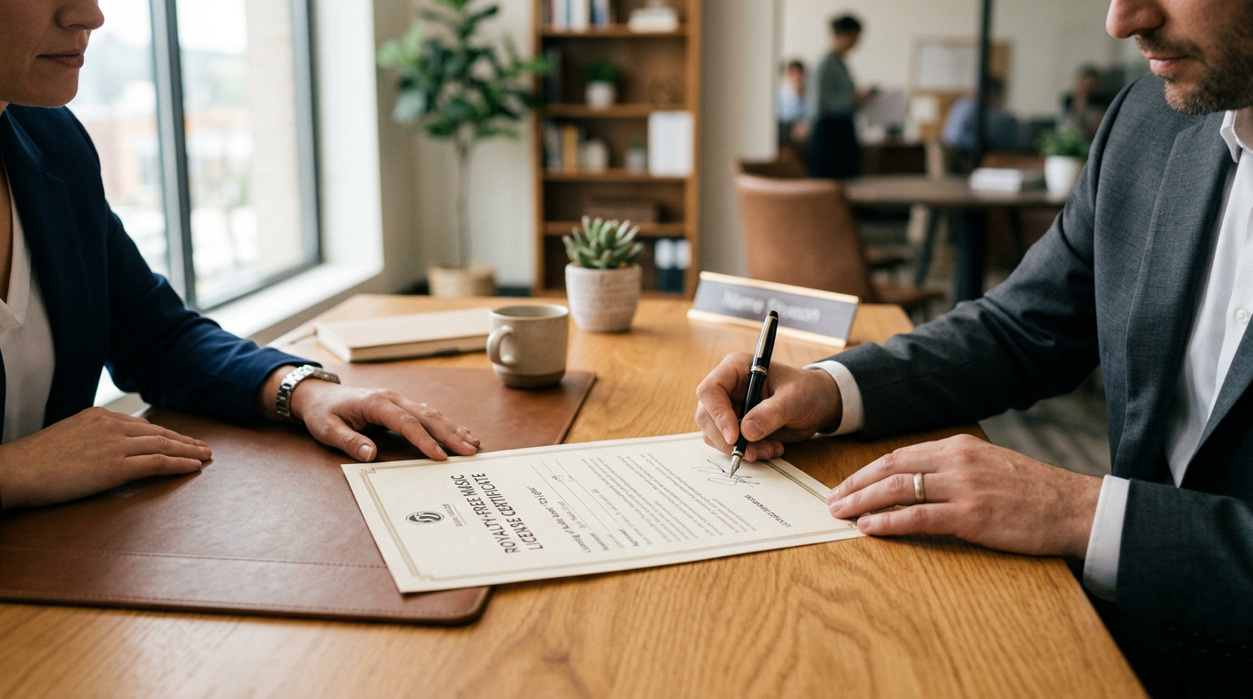 Royalty-free license for AI blues music