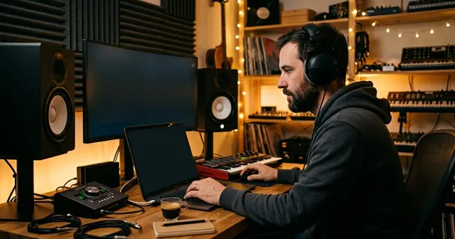 AI lofi music generator interface showing a beat being created